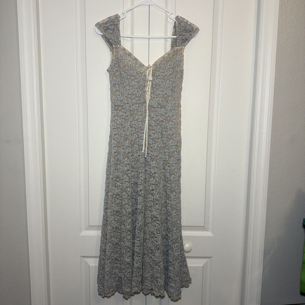 Kimchi Blue Iris Lace Floral Midi Dress Light Blue Cottagecore Romantic Small - Picture 1 of 7